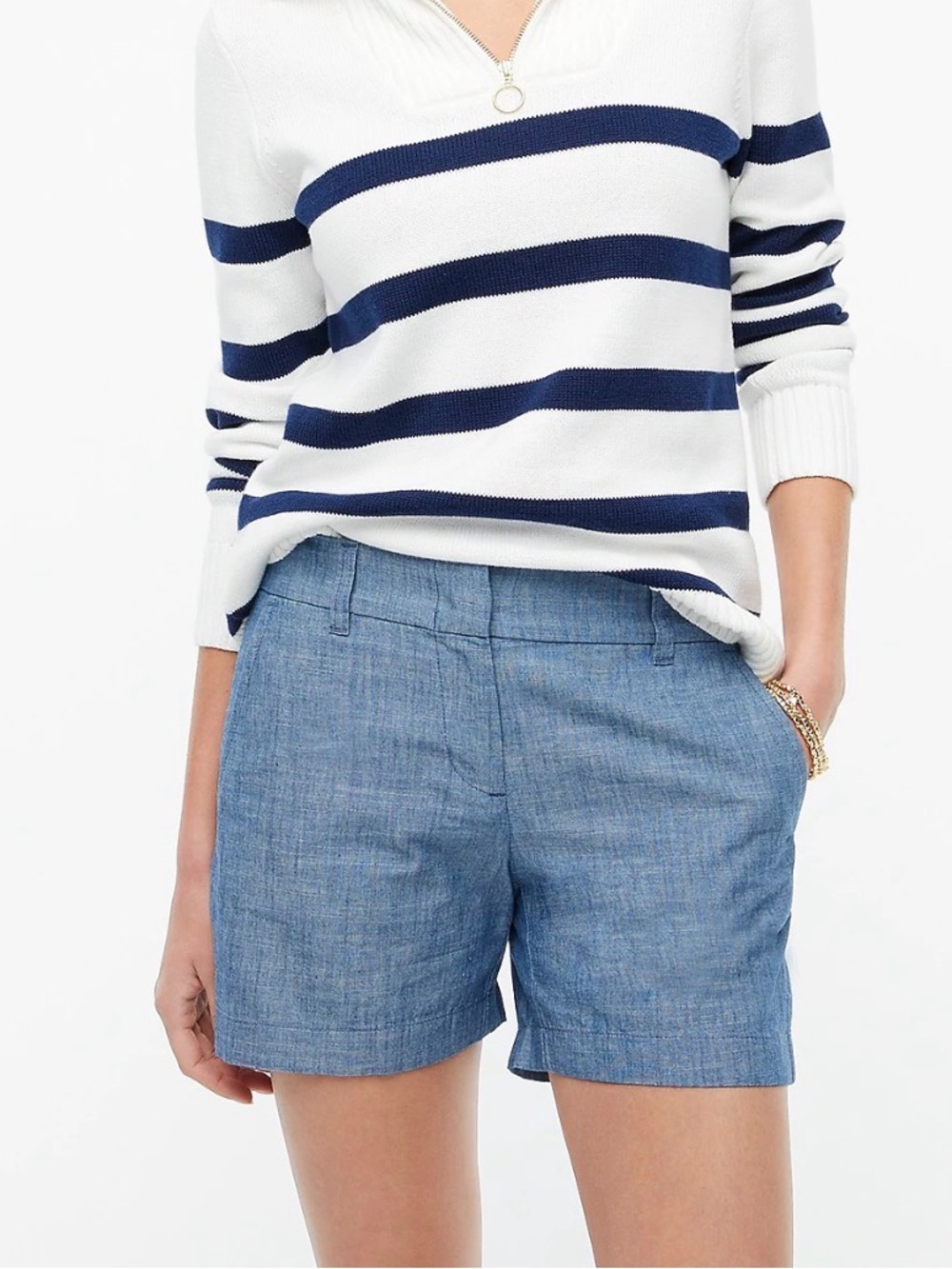 J. Crew Classic Chambray Shorts Women's Size 6